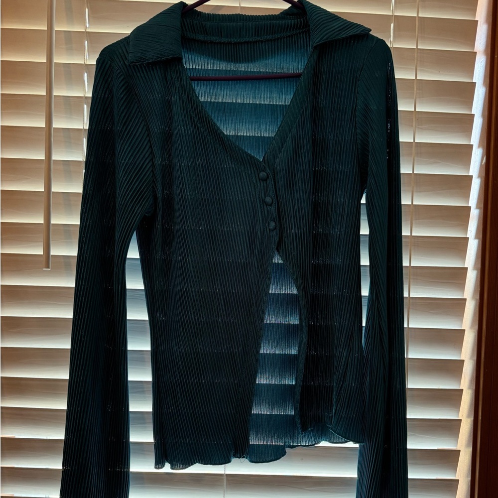 Emerald green bell sleeved top
